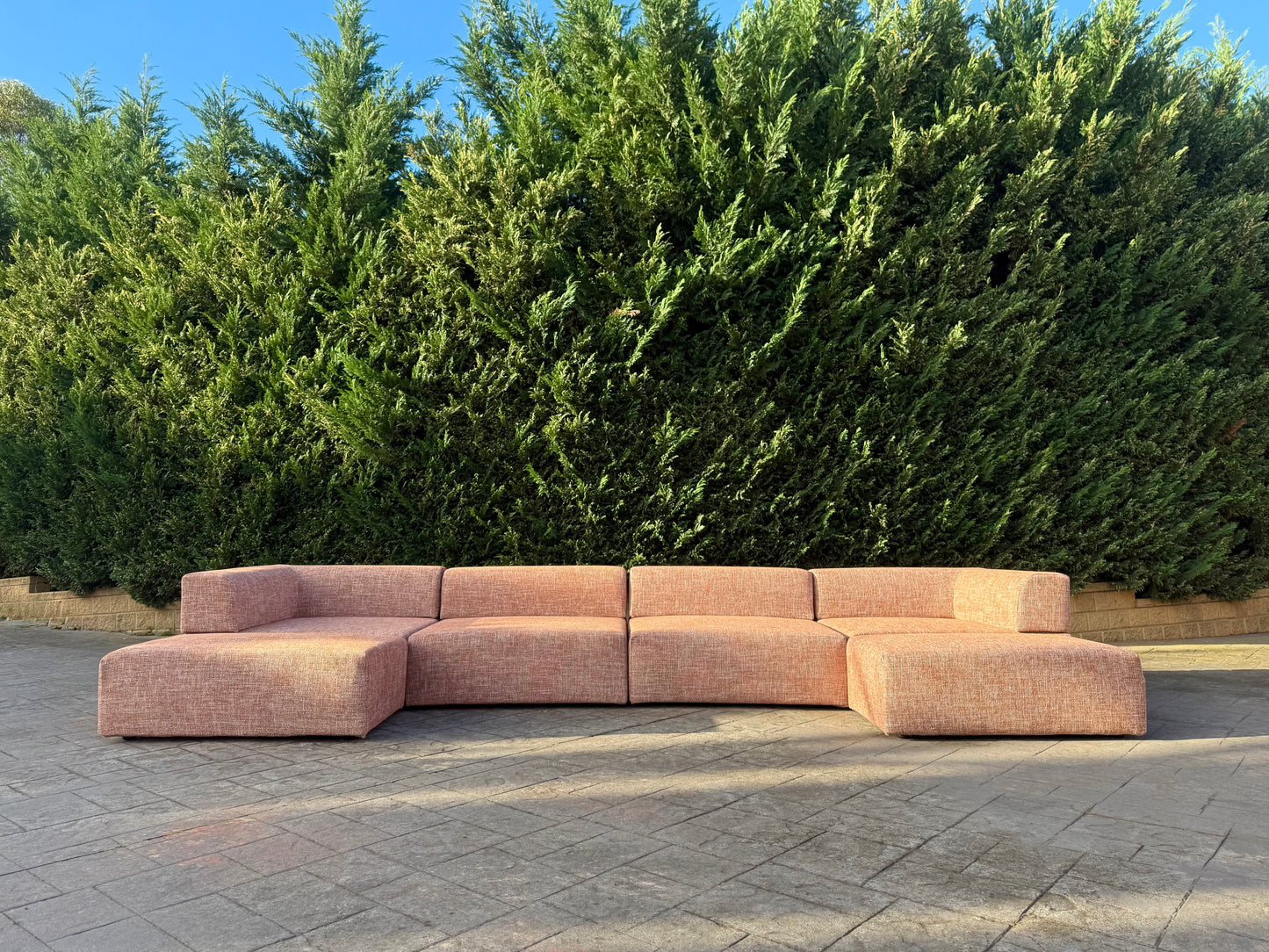 Large Terracotta Modular Sofa