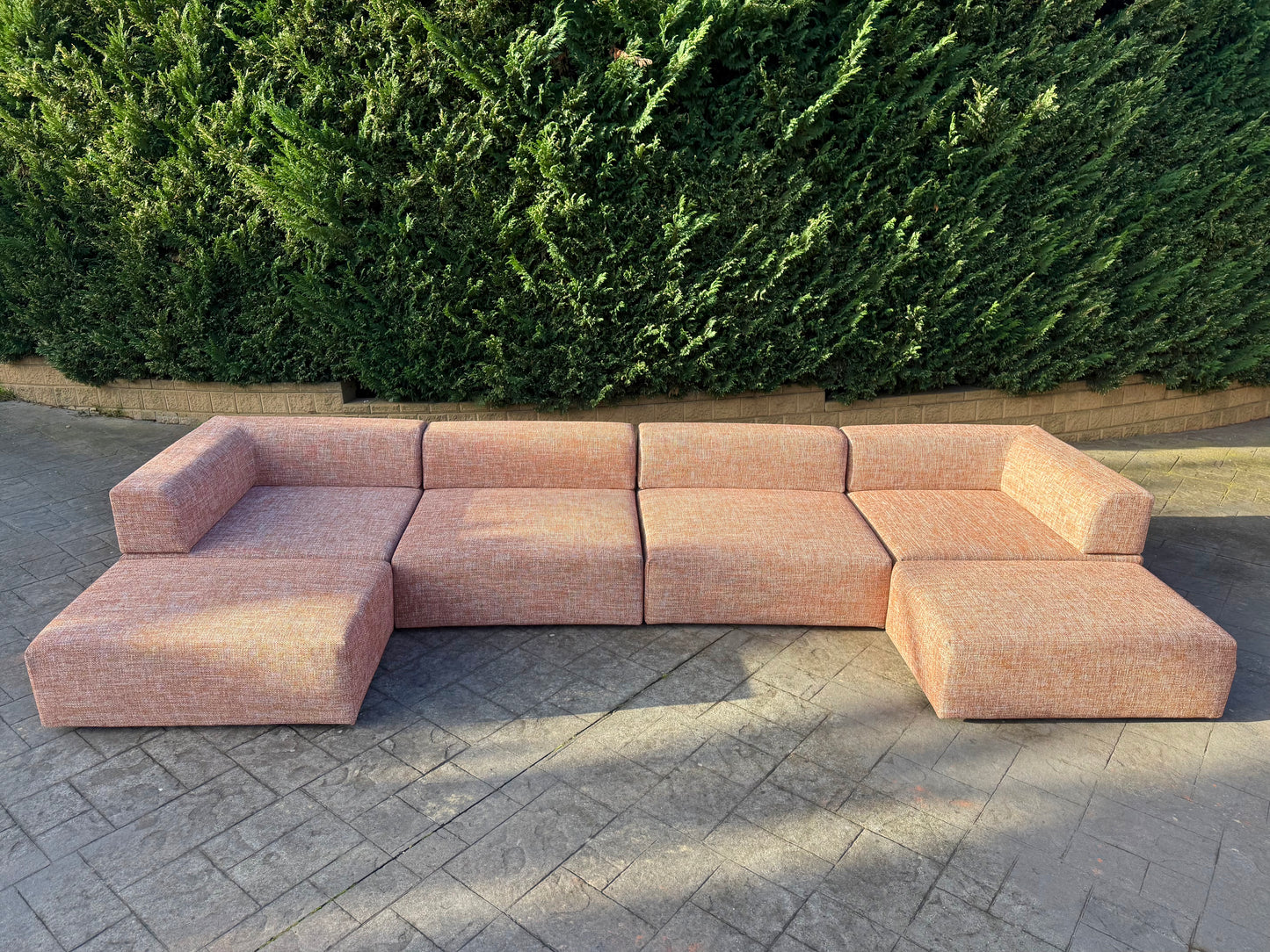 Large Terracotta Modular Sofa