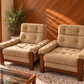 Vintage Caramel Lounge Suite — 3 Seater + Pair of Armchairs