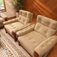Vintage Caramel Lounge Suite — 3 Seater + Pair of Armchairs