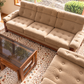 Vintage Caramel Lounge Suite — 3 Seater + Pair of Armchairs
