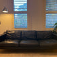 Mid Century Danish Black Leather Sofa