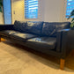 Mid Century Danish Black Leather Sofa