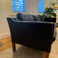 Mid Century Danish Black Leather Sofa