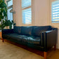 Mid Century Danish Black Leather Sofa