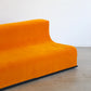 Space Age Three Seater Orange Velvet Sofa
