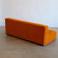 Space Age Three Seater Orange Velvet Sofa
