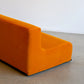 Space Age Three Seater Orange Velvet Sofa