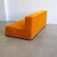 Space Age Three Seater Orange Velvet Sofa