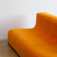 Space Age Three Seater Orange Velvet Sofa