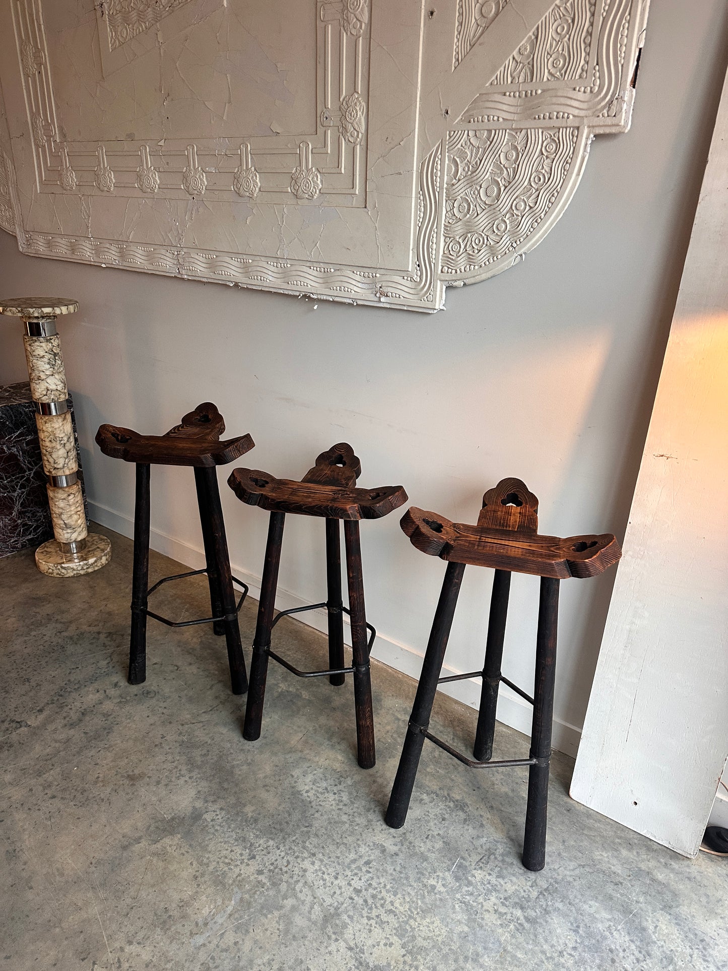 Spanish Brutalist Stools - 70's