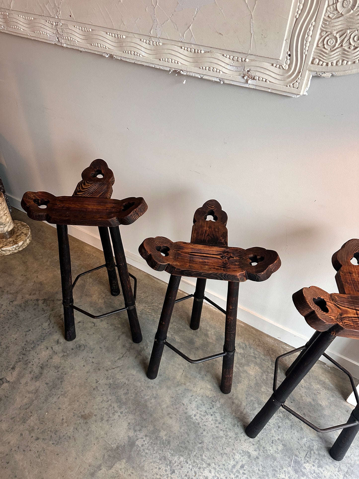 Spanish Brutalist Stools - 70's