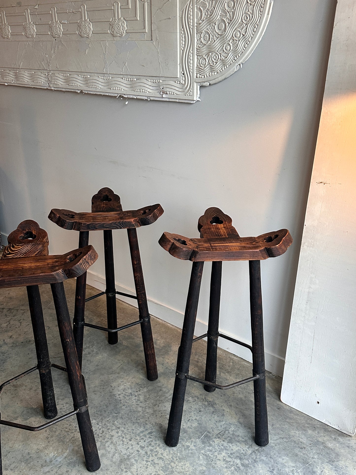 Spanish Brutalist Stools - 70's