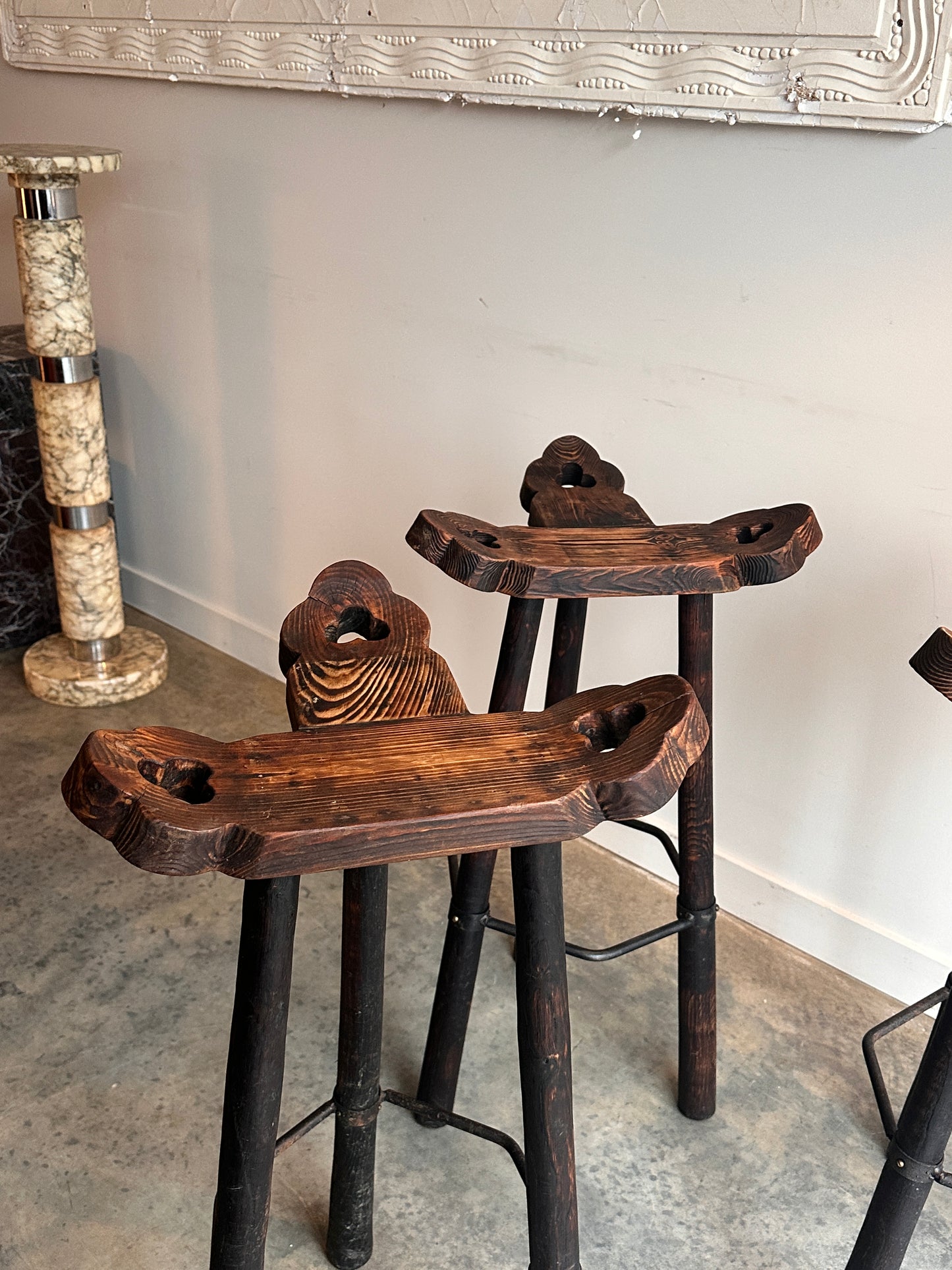 Spanish Brutalist Stools - 70's