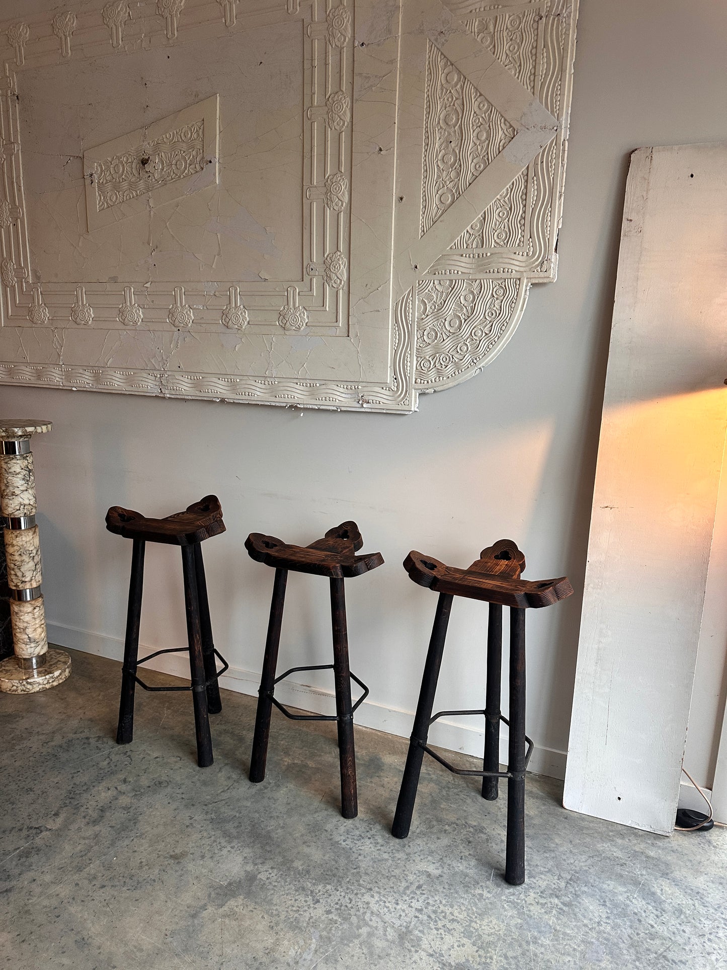 Spanish Brutalist Stools - 70's