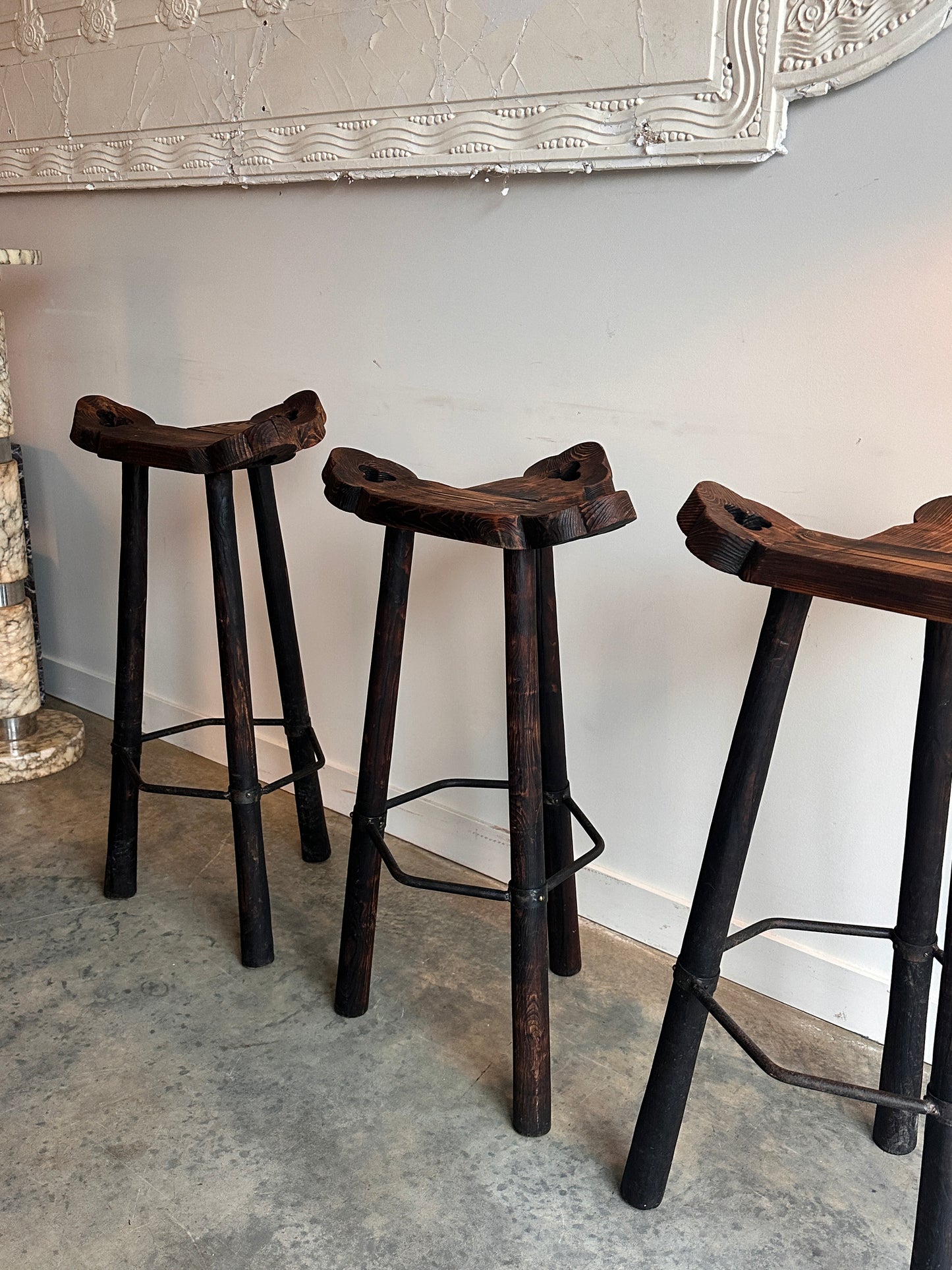 Spanish Brutalist Stools - 70's