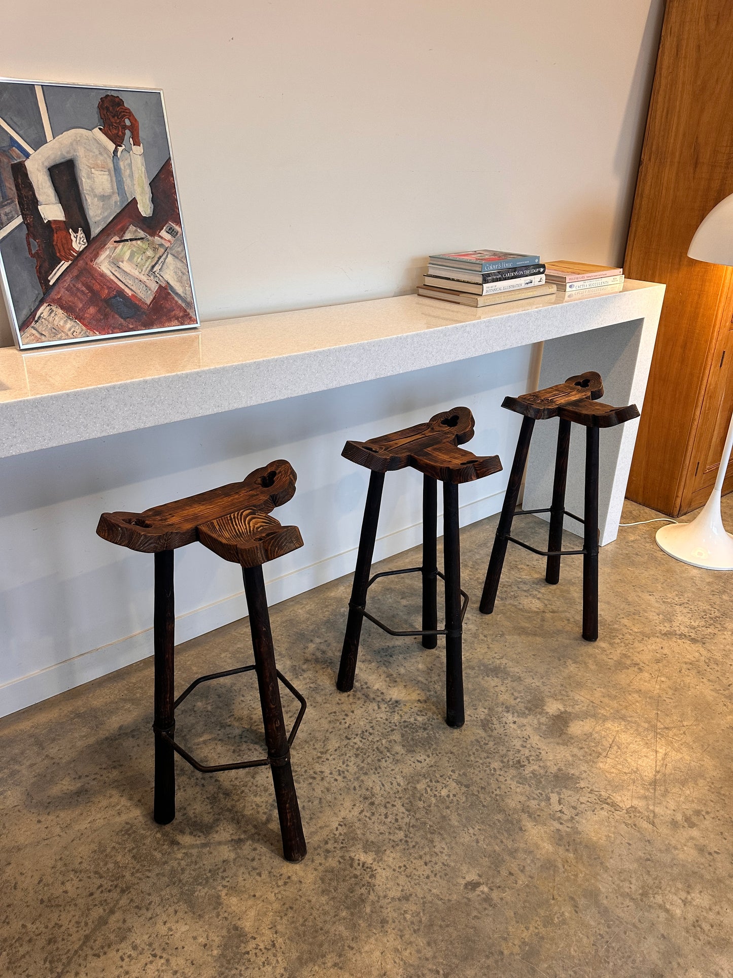 Spanish Brutalist Stools - 70's