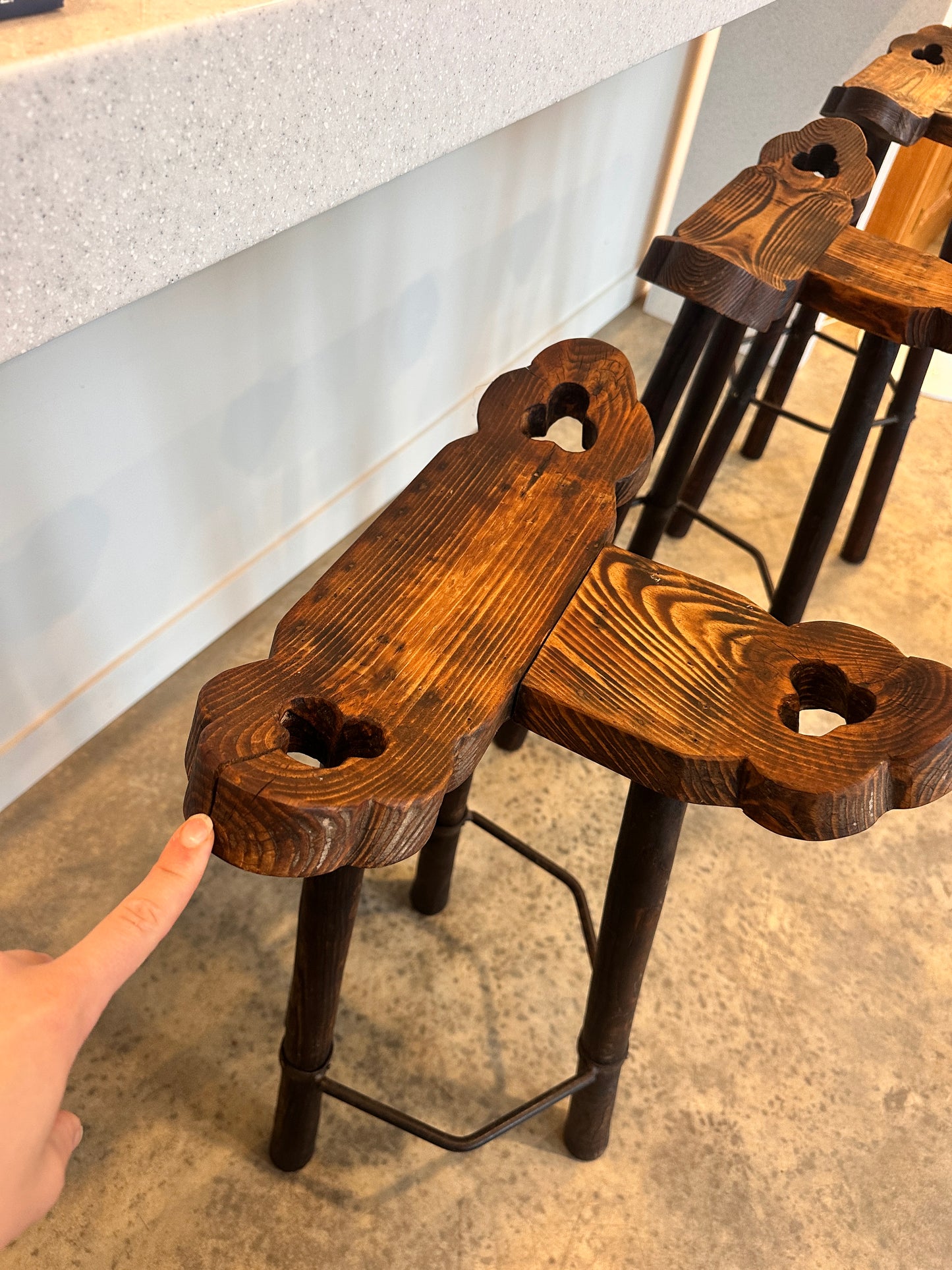 Spanish Brutalist Stools - 70's