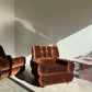 - Vintage Tufted Chocolate Velvet Armchair