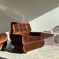 - Vintage Tufted Chocolate Velvet Armchair