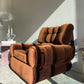 - Vintage Tufted Chocolate Velvet Armchair
