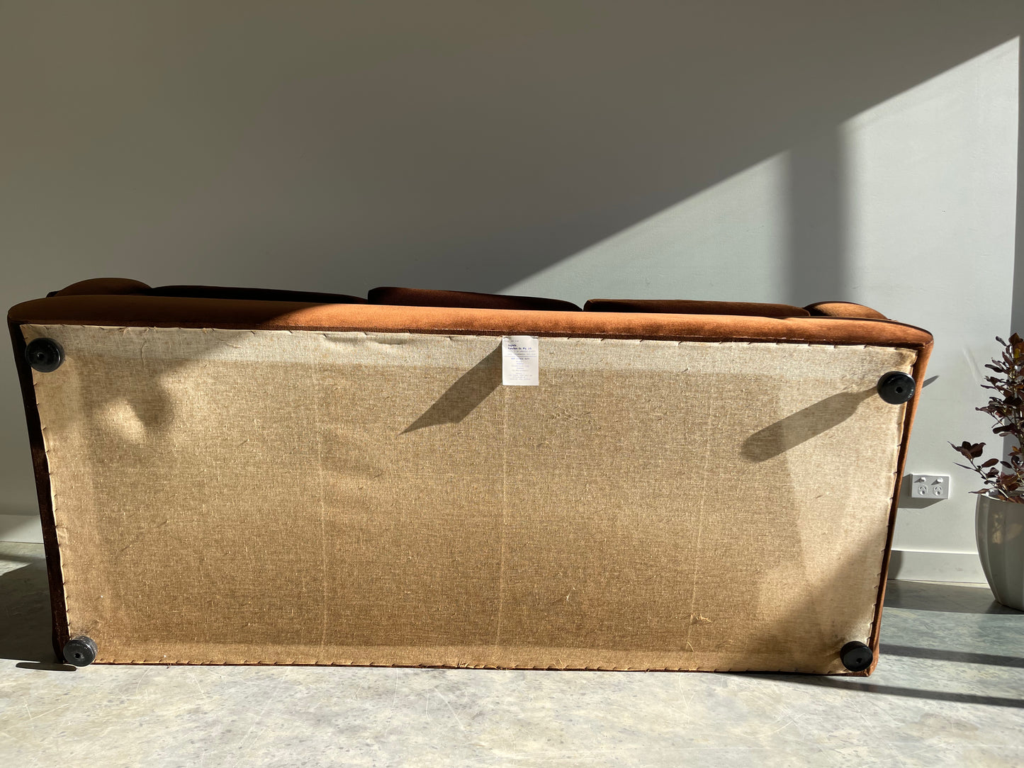 - Vintage Tufted Chocolate Velvet Sofa