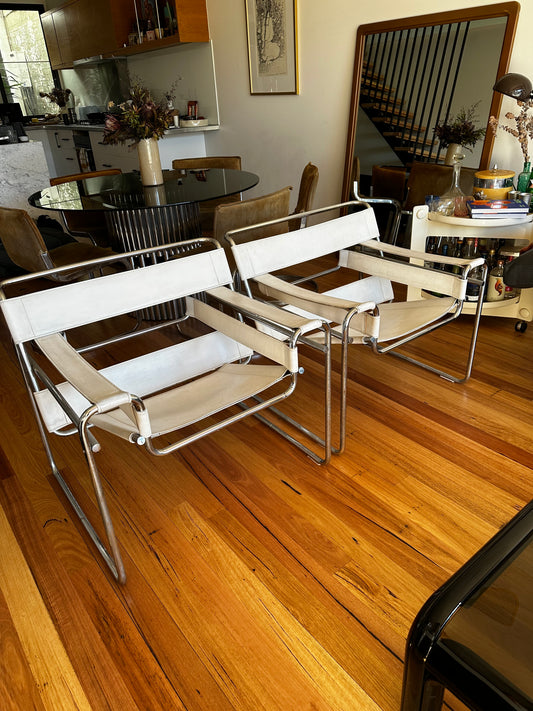 Pair of Authentic Fasem Marcel Breuer Wassily Chairs