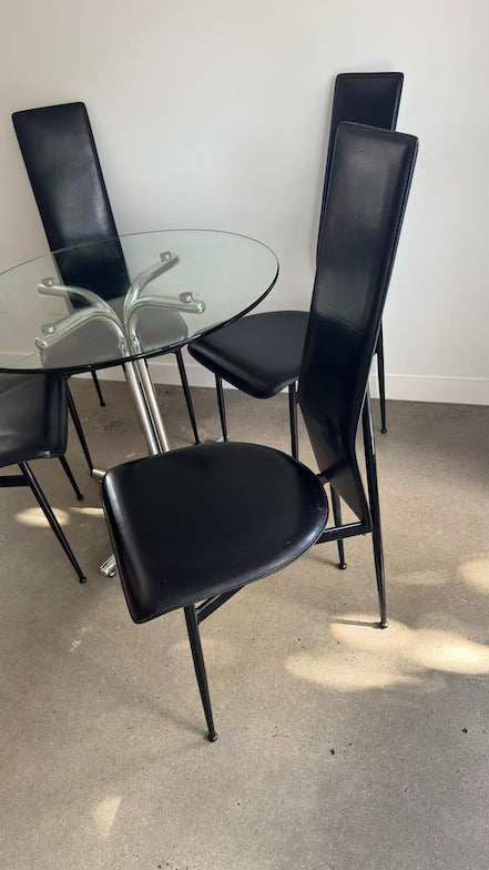 4 x Fasem Postmodern Dining Chairs by Giancarlo Vegni & Gualtierotti