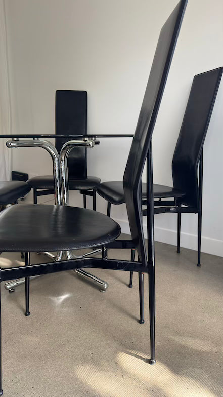 4 x Fasem Postmodern Dining Chairs by Giancarlo Vegni & Gualtierotti