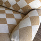 Vintage Cream & Gold Checker Sofa