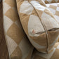 Vintage Cream & Gold Checker Sofa