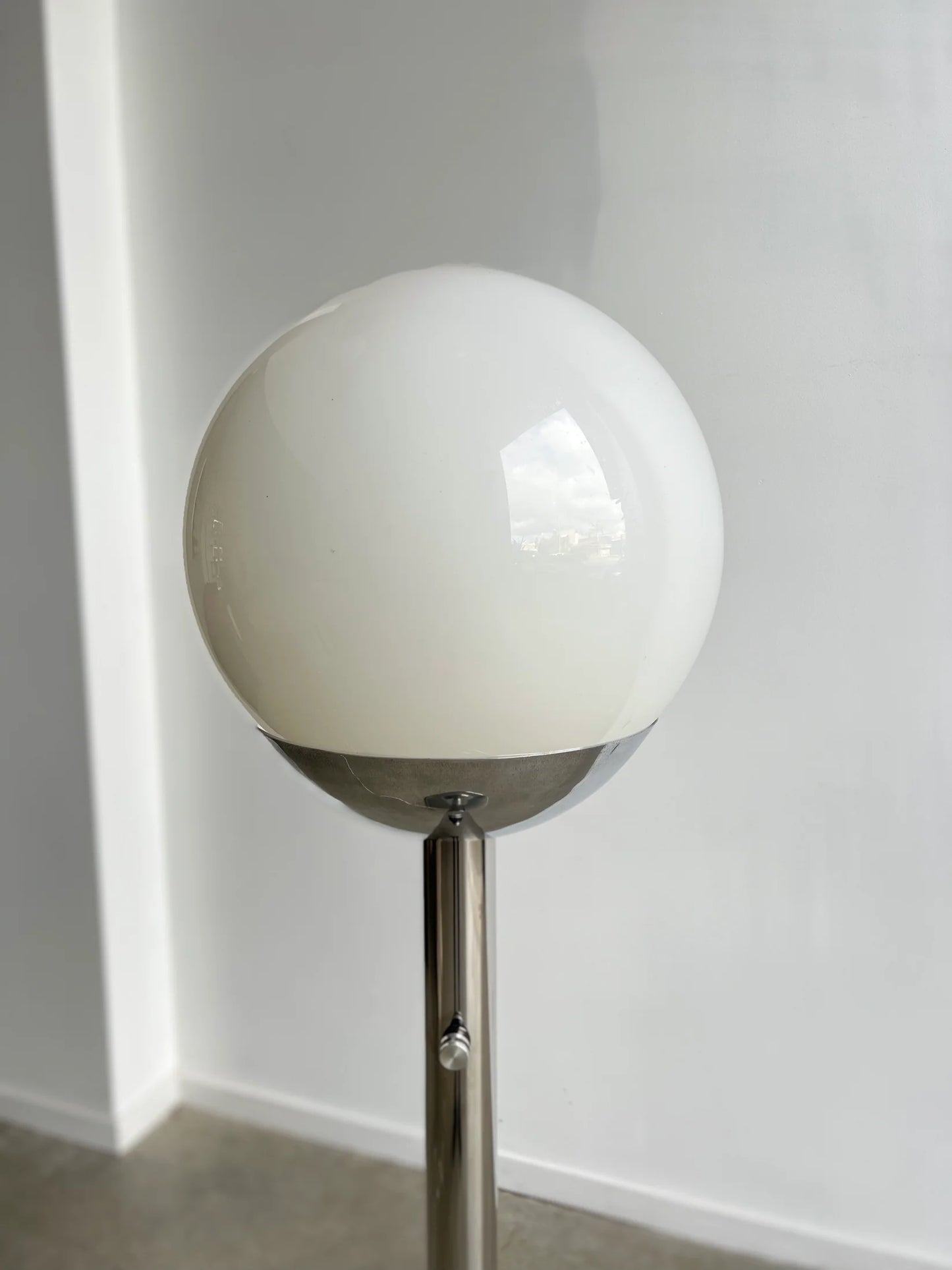 Pia Guidetti Glass Sphere Floor Lamp for Luci Milano, Italy 1970