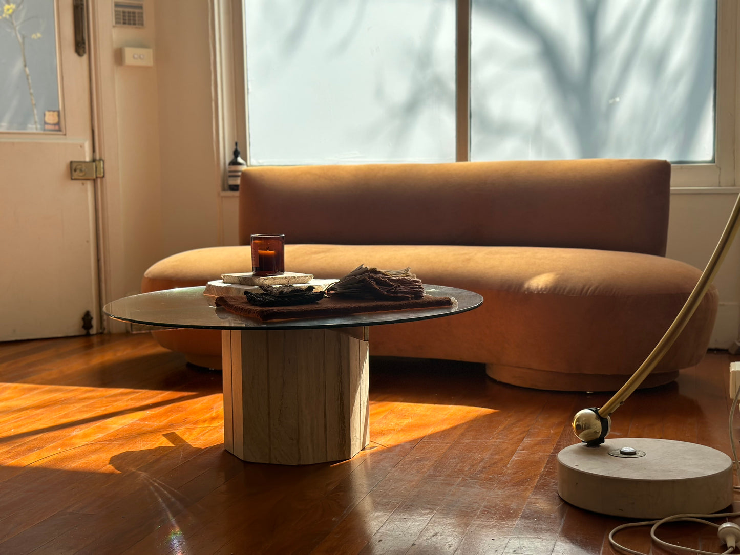 Terracotta Velvet Sofa