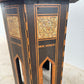 Vintage Damascene Style Hexagonal Side Table with Mother of Pearl Inlay