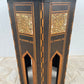 Vintage Damascene Style Hexagonal Side Table with Mother of Pearl Inlay
