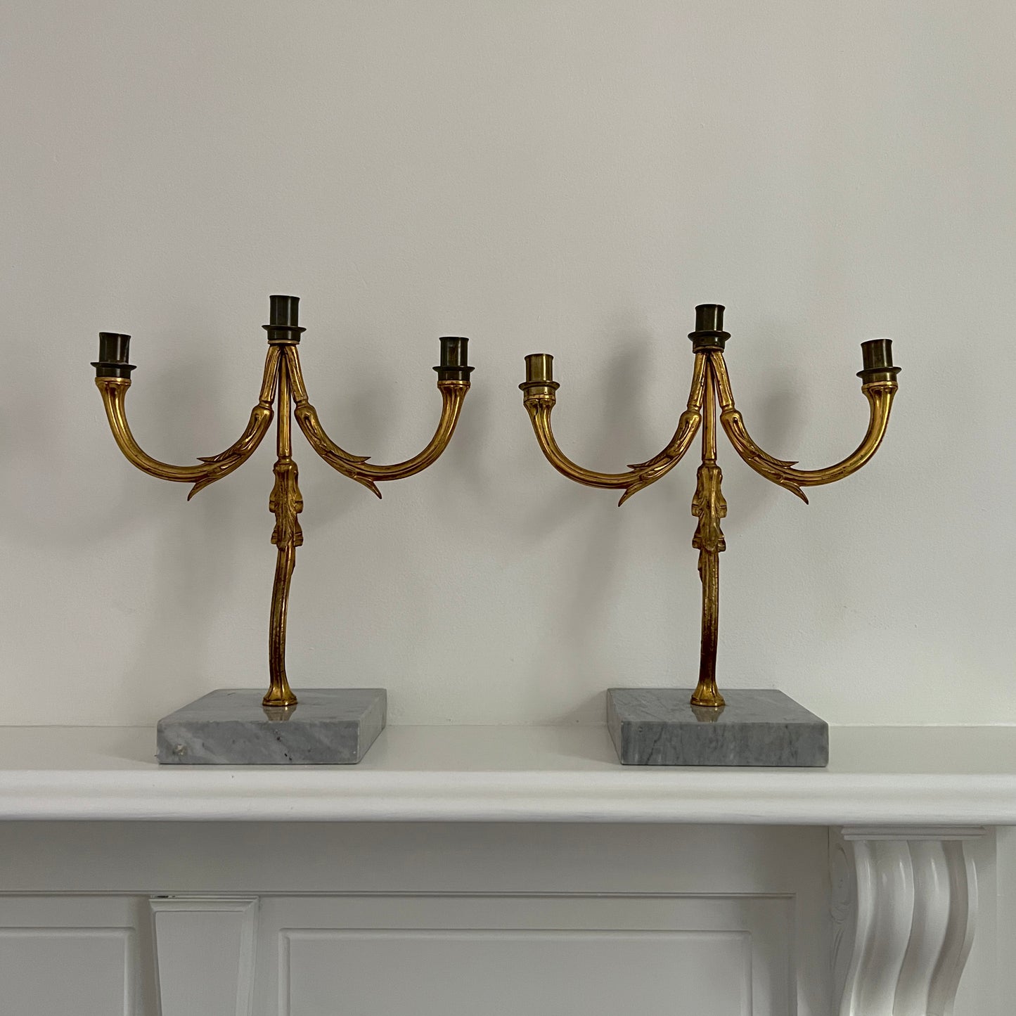 Pair of Large Iron Candelabra, Sweden 1940s