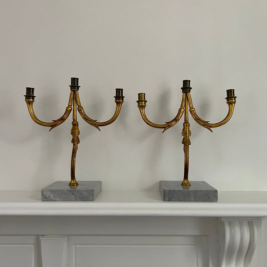 Pair of Large Iron Candelabra, Sweden 1940s
