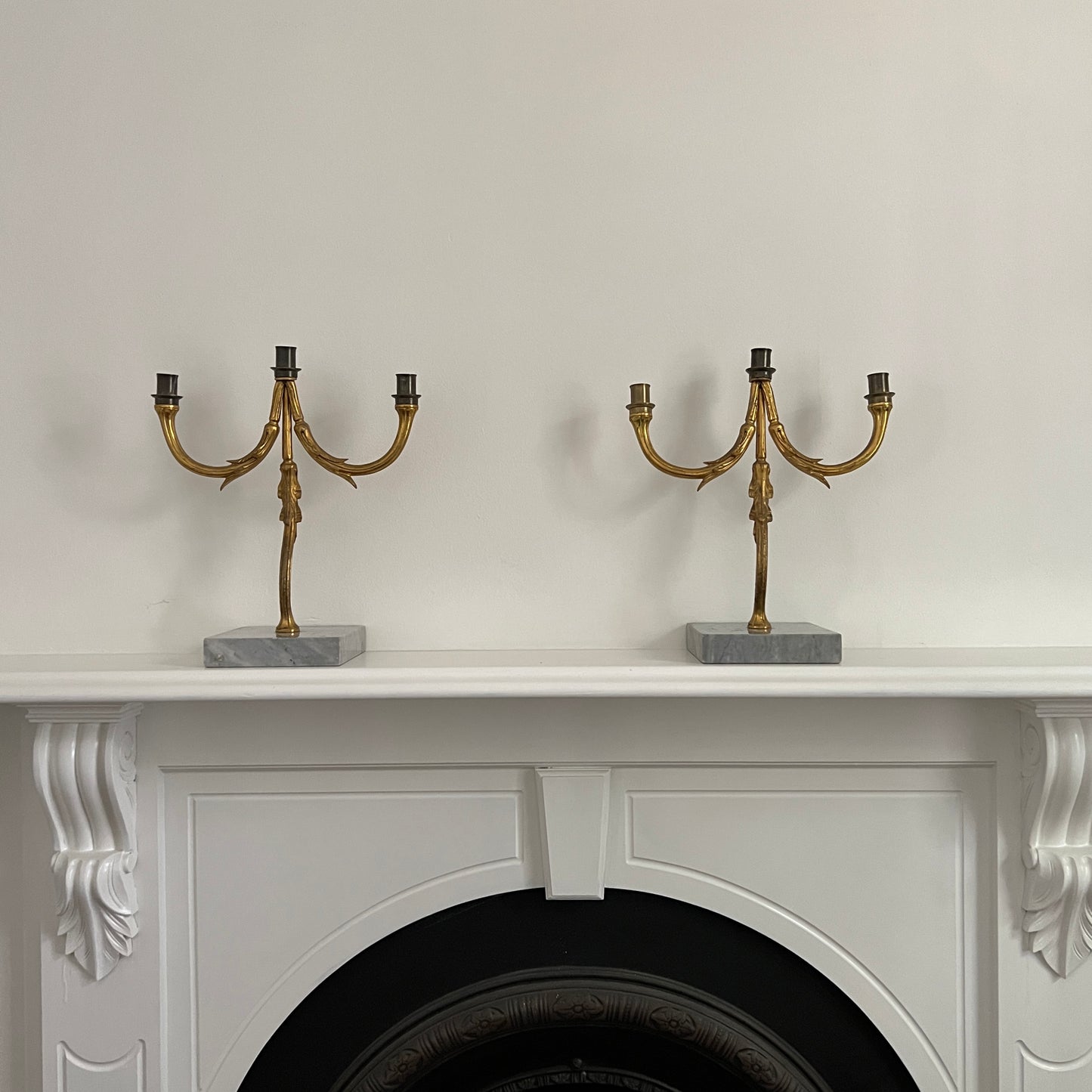 Pair of Large Iron Candelabra, Sweden 1940s