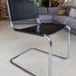 Vintage Black Leather Italian-Made Spoleto Bespoke Dining Chairs