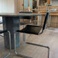 Vintage Black Leather Italian-Made Spoleto Bespoke Dining Chairs