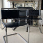 Vintage Black Leather Italian-Made Spoleto Bespoke Dining Chairs