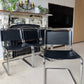 Vintage Black Leather Italian-Made Spoleto Bespoke Dining Chairs