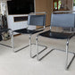 Vintage Black Leather Italian-Made Spoleto Bespoke Dining Chairs
