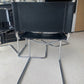 Vintage Black Leather Italian-Made Spoleto Bespoke Dining Chairs