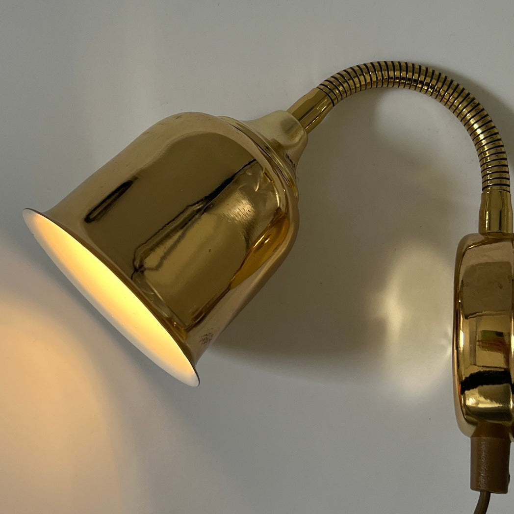 Pair of Brass Bedside Wall Lights, Sweden 1960s
