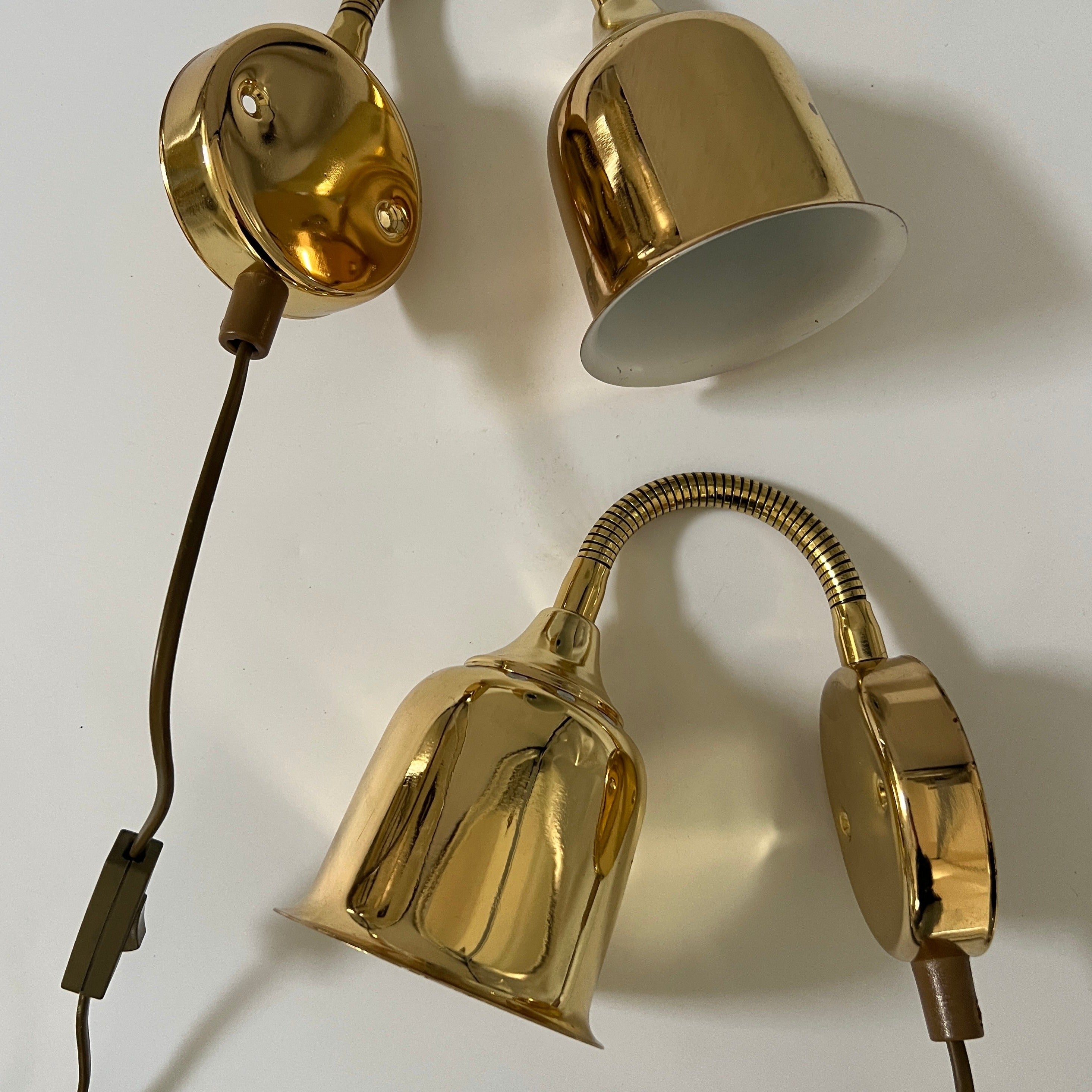 Brass bedside sconce deals