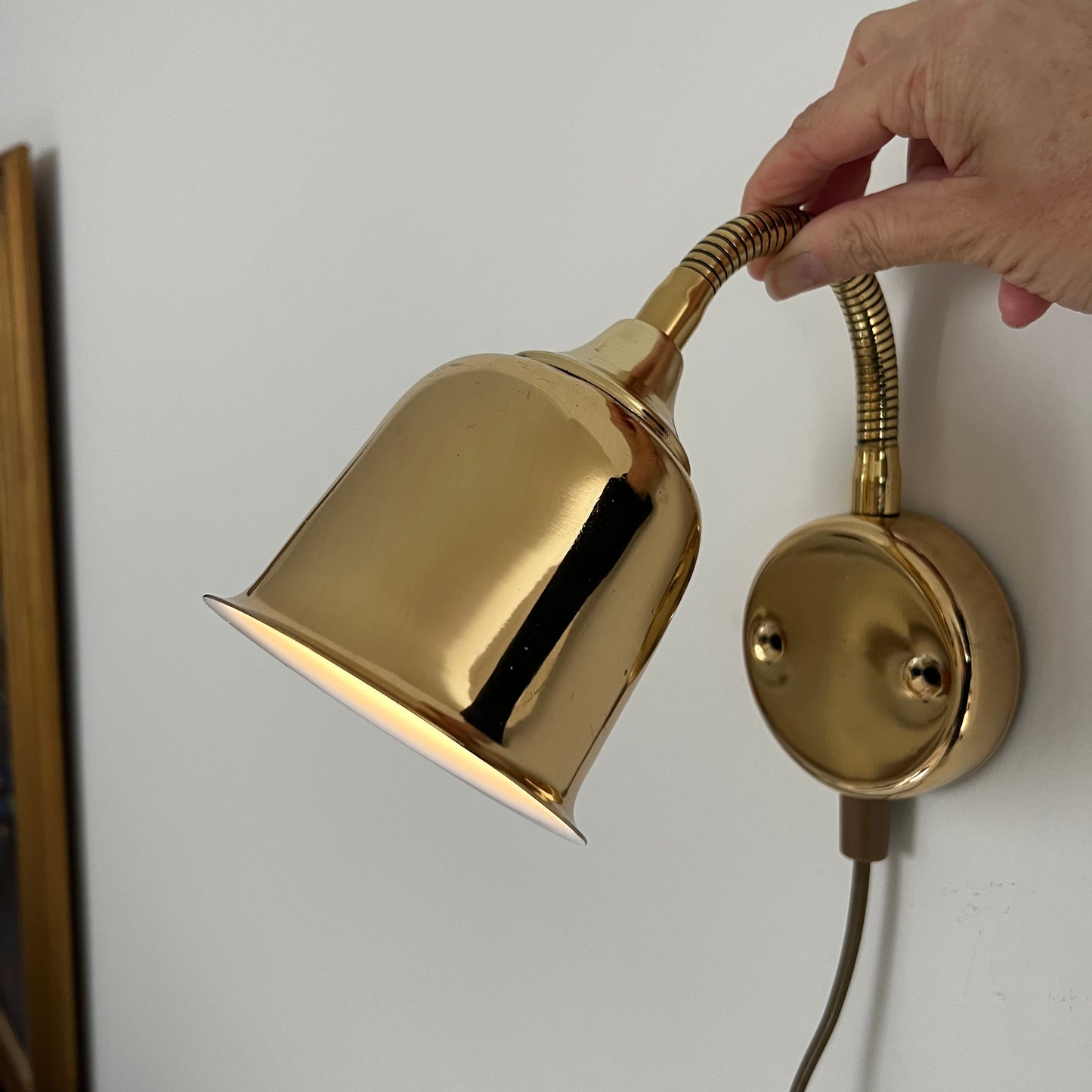 Pair of Brass Bedside Wall Lights, Sweden 1960s
