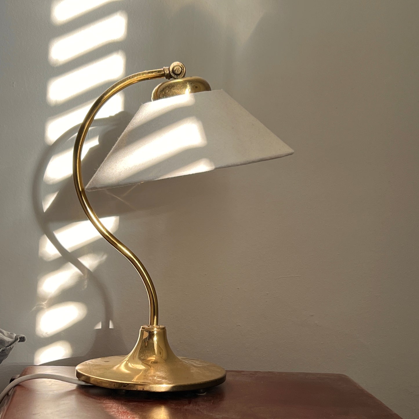Brass and Linen Lamp by Ivar, Sweden 1960s - One Remaining