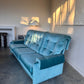 Vintage Blue Velvet Space-Age Sofa & Armchairs - 60's