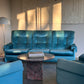 Vintage Blue Velvet Space-Age Sofa & Armchairs - 60's
